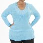 Ava Dee Plus Size Crinkle Tunic with Silver Embellished Neckline