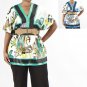 Women's Plus Size Belted Top With Paisley Print  size 1x- 3x