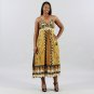 Meetu Magic Colorful Mixed Print Plus Size Maxi in Gold