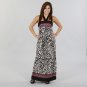 JFW Halter Tie Maxi with Jewel Tones and Modern Print