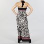 JFW Halter Tie Maxi with Jewel Tones and Modern Print
