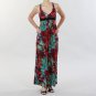 JFW Printed Maxi Dress in Turquoise and Burgundy