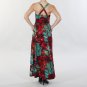 JFW Printed Maxi Dress in Turquoise and Burgundy
