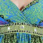 Meetu Magic Colorful Empire Waist Maxi in Blue and Green