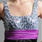 Wishes Junior Black Dress with Sequined Animal Print Top and Fucshia Waistband