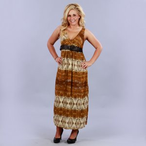Mlle Gabrielle Missy Maxi with Snakeskin Pattern and Faux Leather Belt