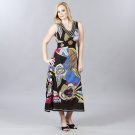 Meetu Magic Vibrant Empire Waist Maxi in Black and Fuchsia
