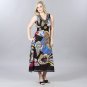 Meetu Magic Vibrant Empire Waist Maxi in Black and Fuchsia