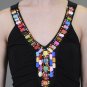 JFW Junior/Missy Black Dress with Colorful Bead Embellishment