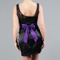 Wishes Junior Little Black Dress with Purple Sash and Lace Overlay Top