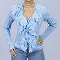 Kaelyn Max Classic Junior Blouse with Front Ruffles and Embellishment