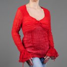 Kaelyn Max Junior Sheer Blouse with Sweetheart Neckline