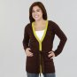 Pink Twill Missy All Occasion Long Sweater with Accent Color Border
