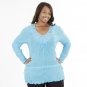Ava Dee Plus Size Crinkle Tunic with Silver Embellished Neckline