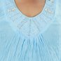 Ava Dee Plus Size Crinkle Tunic with Silver Embellished Neckline