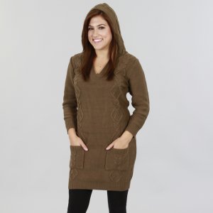 JFW Junior Deep V-Neck Hoodie Sweater Dress