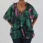 Madison Paige Mixed Print Layered Tunic with Detachable Silver Necklace
