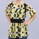 Kaelyn Max Missy Polka-Dot & Striped Off the Shoulder Sheer Blouse