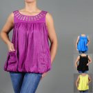 Kaelyn Max Missy Sleeveless Blouse with Embellished Neckline