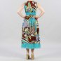 Magic Multi Colorful Empire Waist Maxi in Brown & Turquiose