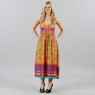 Meetu Magic Colorful Empire Waist Maxi i Yellow and Fuchsia