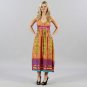 Meetu Magic Colorful Empire Waist Maxi i Yellow and Fuchsia