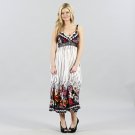 Meetu Magic Maxi Rayon Challis Dress with Silver Embellisment in Black and Fuchsia