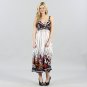 Meetu Magic Maxi Rayon Challis Dress with Silver Embellisment in Black and Fuchsia