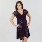 Antoinette C. Missy Short Sleeve Handkerchief Hem Dress with Floral Pattern