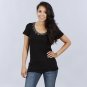 Metric Embellish Scoop Neck Top
