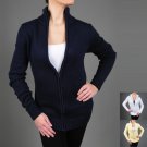 Pierri Missy All Occasion Front Zipper Mock Neck Cardigan