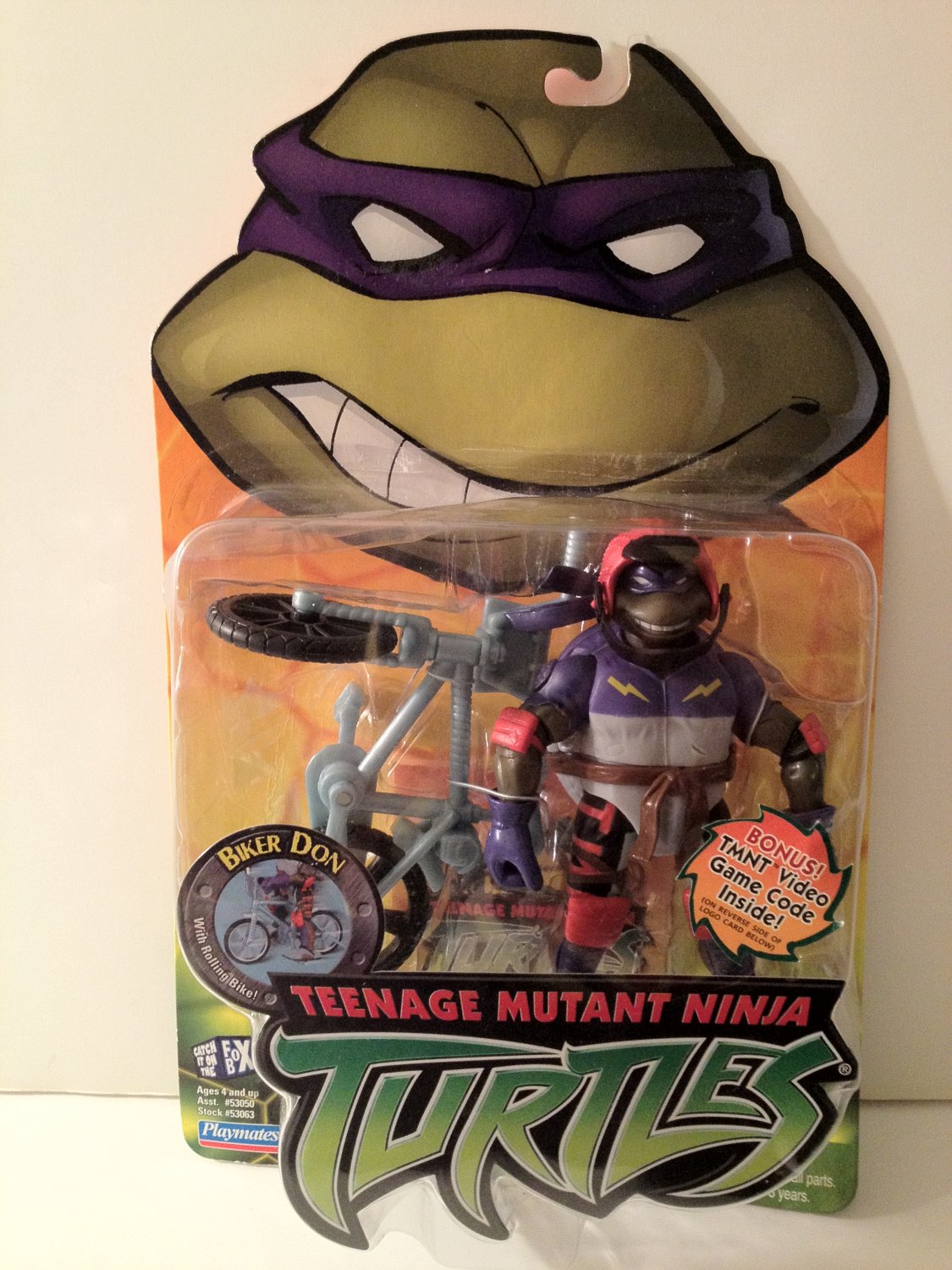 Playmates Teenage Mutant Ninja Turtles Biker Don Bike Riding Turtle ...