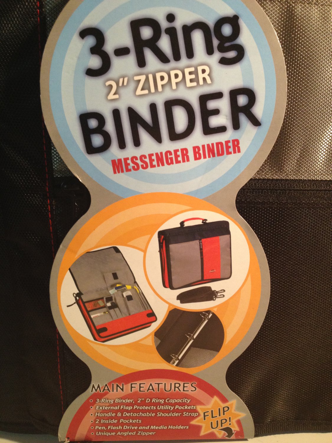 3Ring Zipper Case it Binder Organizer Messenger with Handle and