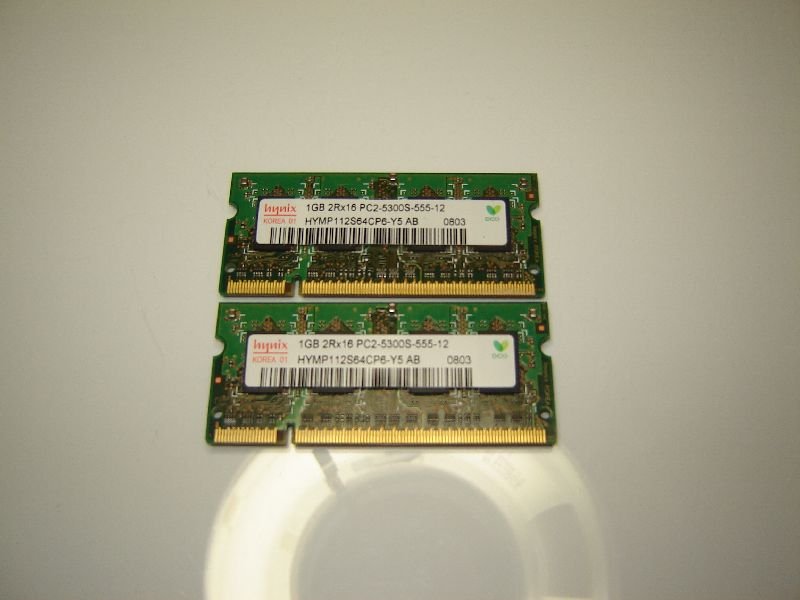 Hynix 2GB (2x 1GB) 2Rx8 PC2-5300S-555-12 Memory HYMP112S64CP6-Y5 AB