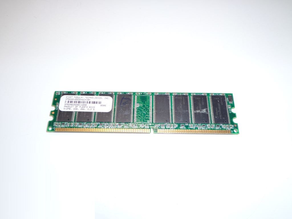 Smart Modular 512MB Non-ECC PC2100 266MHz 184-Pin DDR1 SM5646485D8N6CHIBH Ram Memory