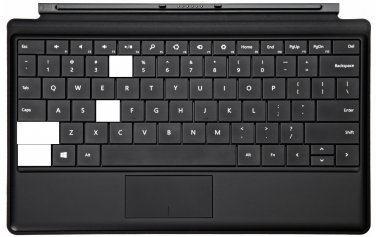 Microsoft 1535 D7S-00001 Surface Type Cover 2 Black Keyboard Replace key & clip Authentic