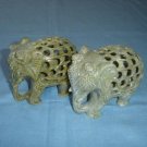 E051-PAIR OF CARVED ELEPHANTS (4X3)