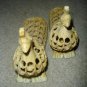 P024-PAIR OF CARVED PEACOCKS (6X4)