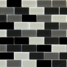 Mosaics 1X2 GLASS BRICK BLACK BLEND (CrystallizedBlend) 12x12