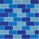 Mosaics 1X2 GLASS BRICK BLUE BLEND (CrystallizedBlend) 12x12