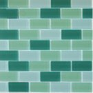 Mosaics1X2 GLASS BRICK GREEN BLEND (CrystallizedBlend) 12x12