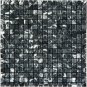 Mosaic 5/8 MARBLE BLACK WITH WHITE VEIN (Tumbled)12x12