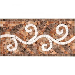 Border  Emperador Dark, Light and White Marble 6x12