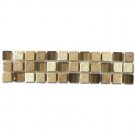 Border  Noce, Beige and Glass 3x12 (Travertine)