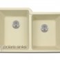 POLgranite P108 Beige Double Offset Bowl Sink