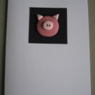 Handmade Polymer Clay Card - PIG