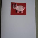 Handmade Polymer Clay Card - PIG