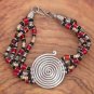 Spiral Red Bead Bracelet