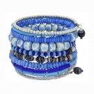 Light Blue Bone and Bead Bracelet