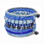 Light Blue Bone and Bead Bracelet